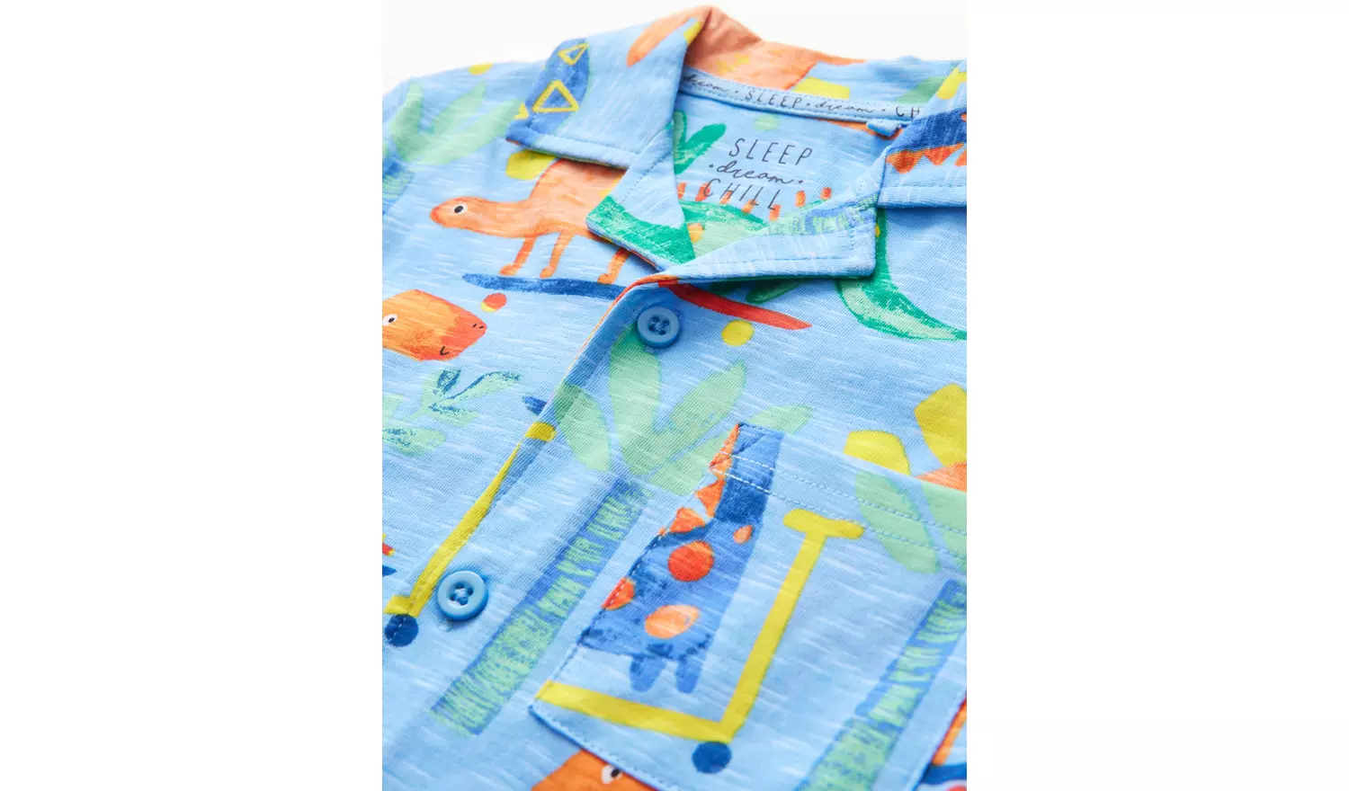 Blue Dino Printed Jersey Shirt & Shorts Set 5-6 years