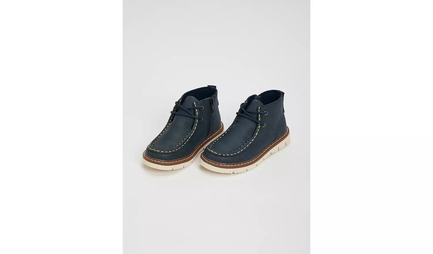 Blue Contrast Stitch Boots - 4