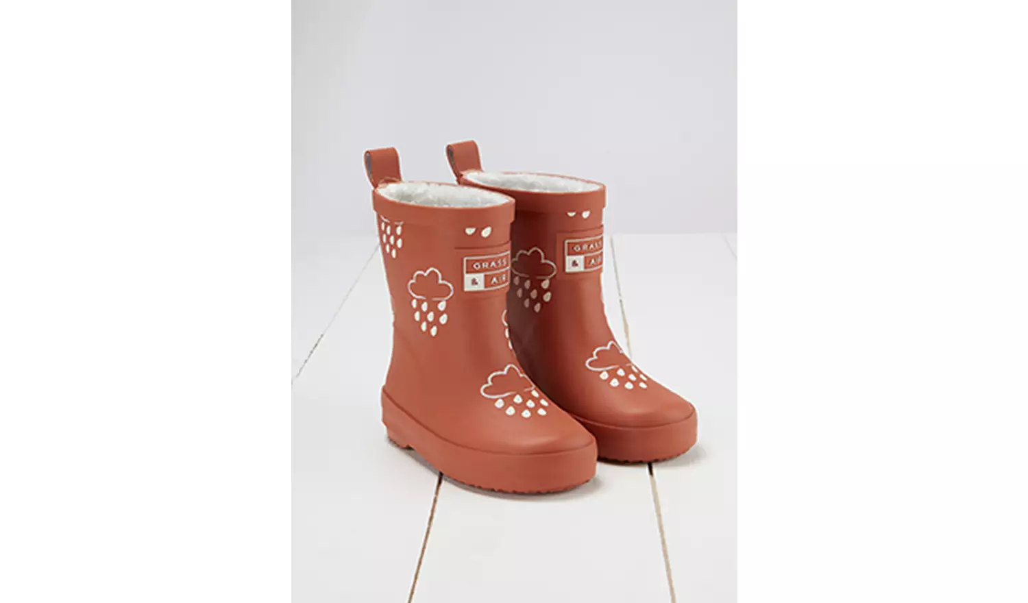 GRASS & AIR Burnt Orange Colour Changing Kids Winter Wellies 5 Infant