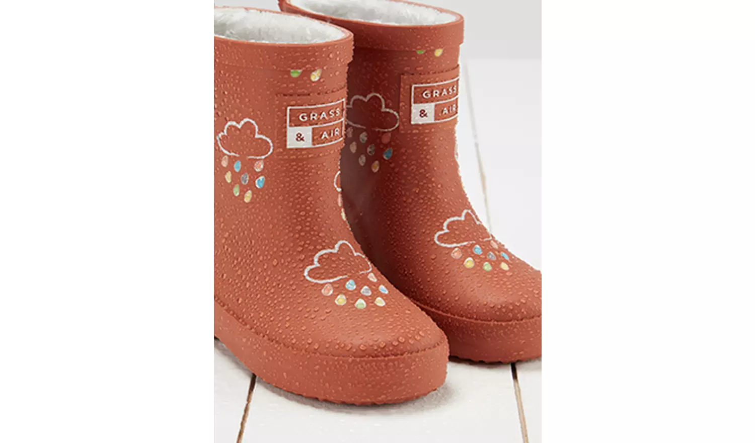 GRASS & AIR Burnt Orange Colour Changing Kids Winter Wellies 3 Infant