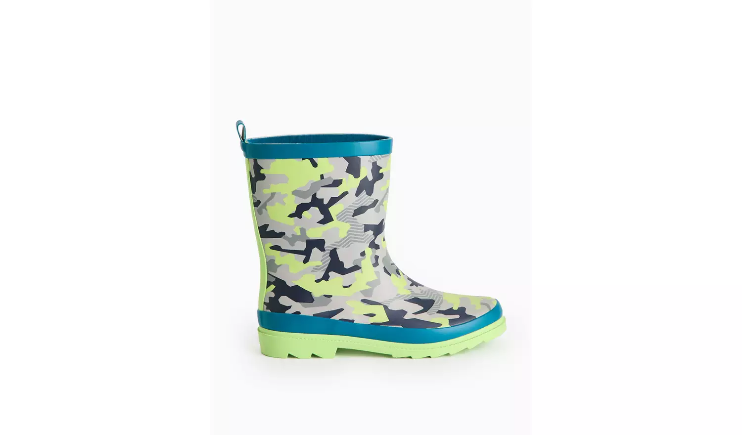 Grey Camo Neon Rubber Wellies 9 Infant