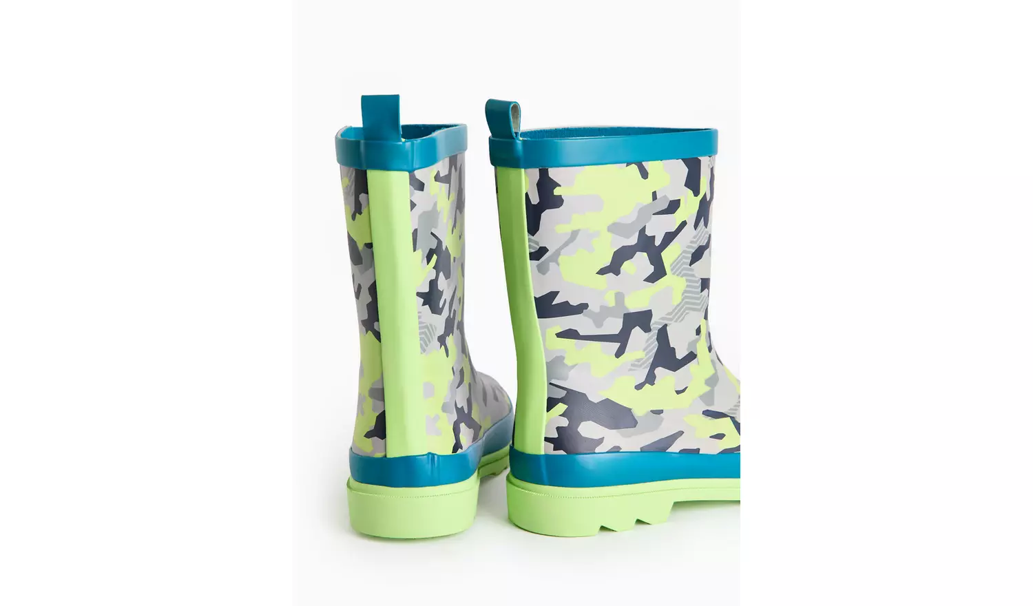 Grey Camo Neon Rubber Wellies 9 Infant
