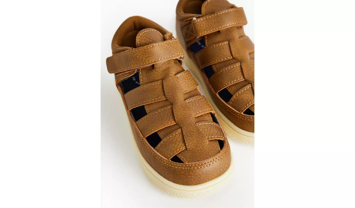 Tan Faux Leather Fisherman Sandals5 Infant