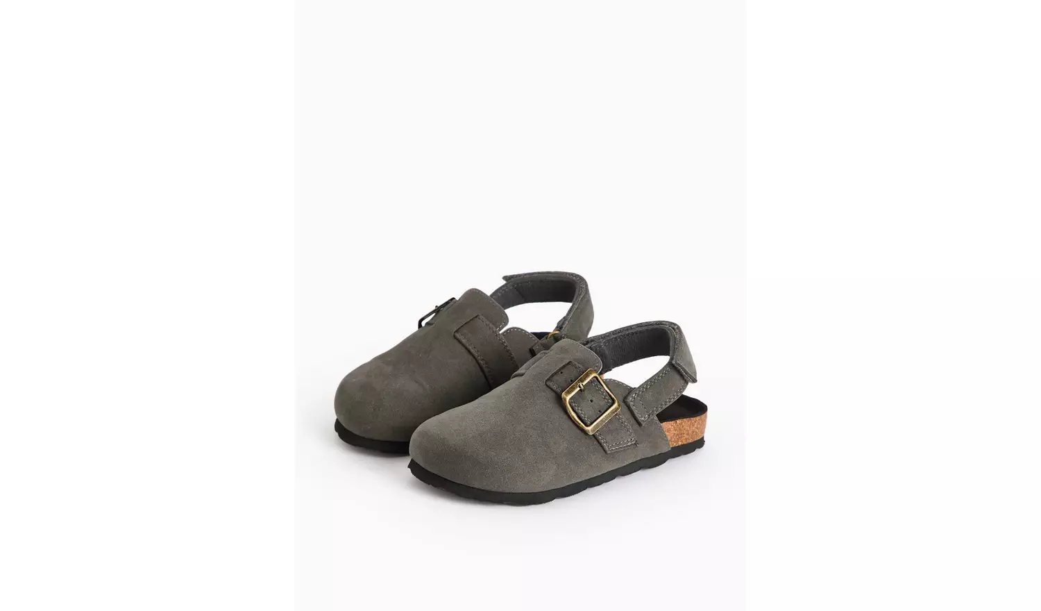 Charcoal Buckle Ankle Strap Clogs 4