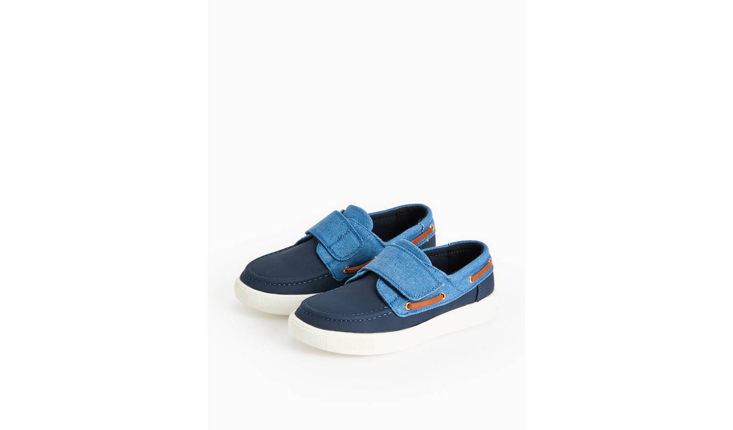 Navy Denim Panel Boat Shoes 2