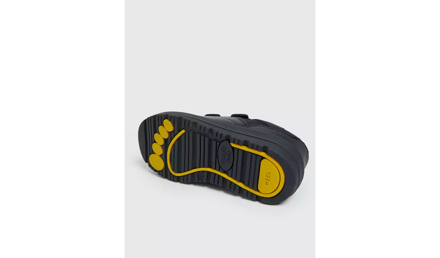 Magic Feet Black Leather Twin Strap Trainers 12 Infant