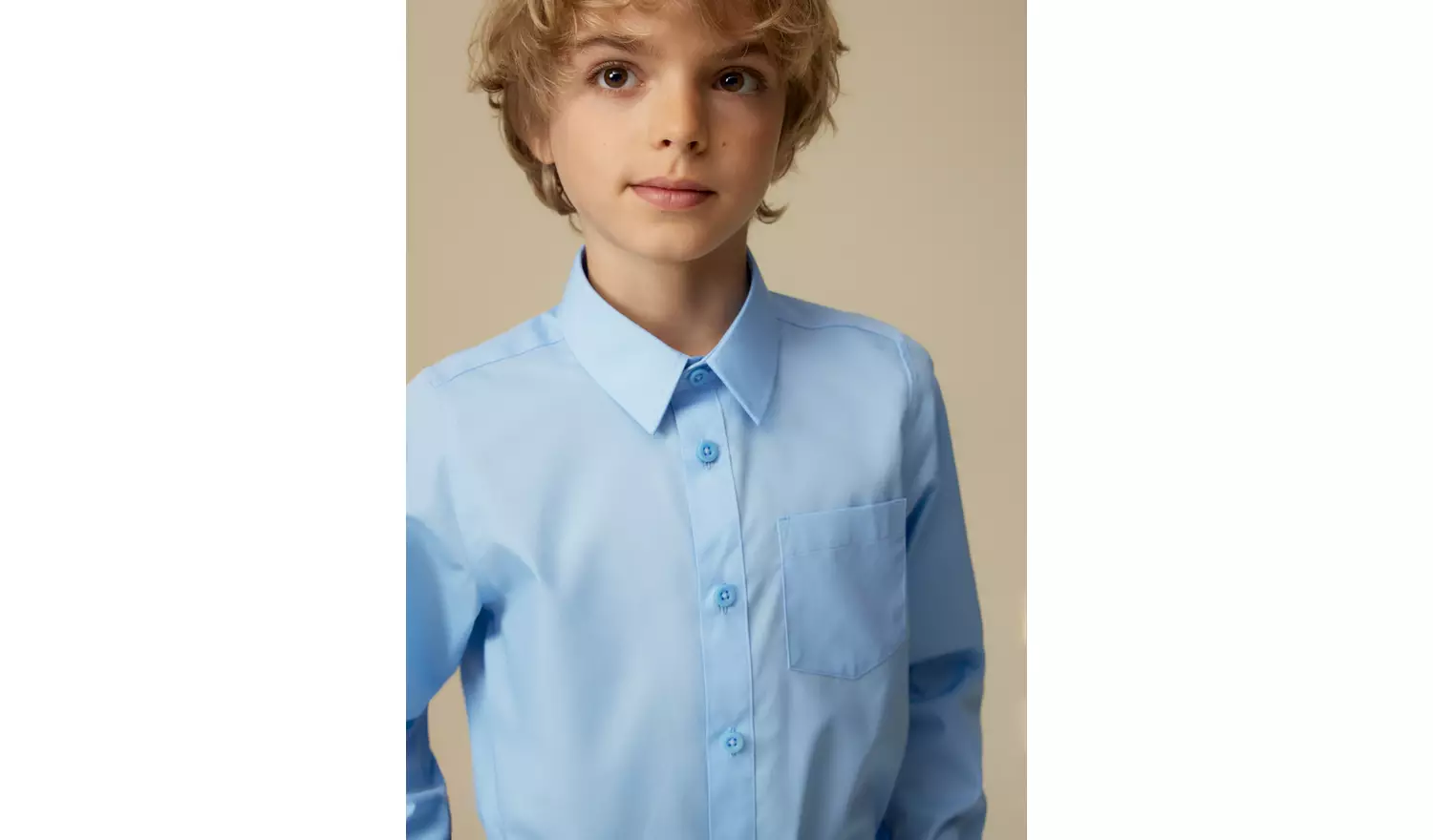 3 Pack Blue Long Sleeve School Shirts 7 years