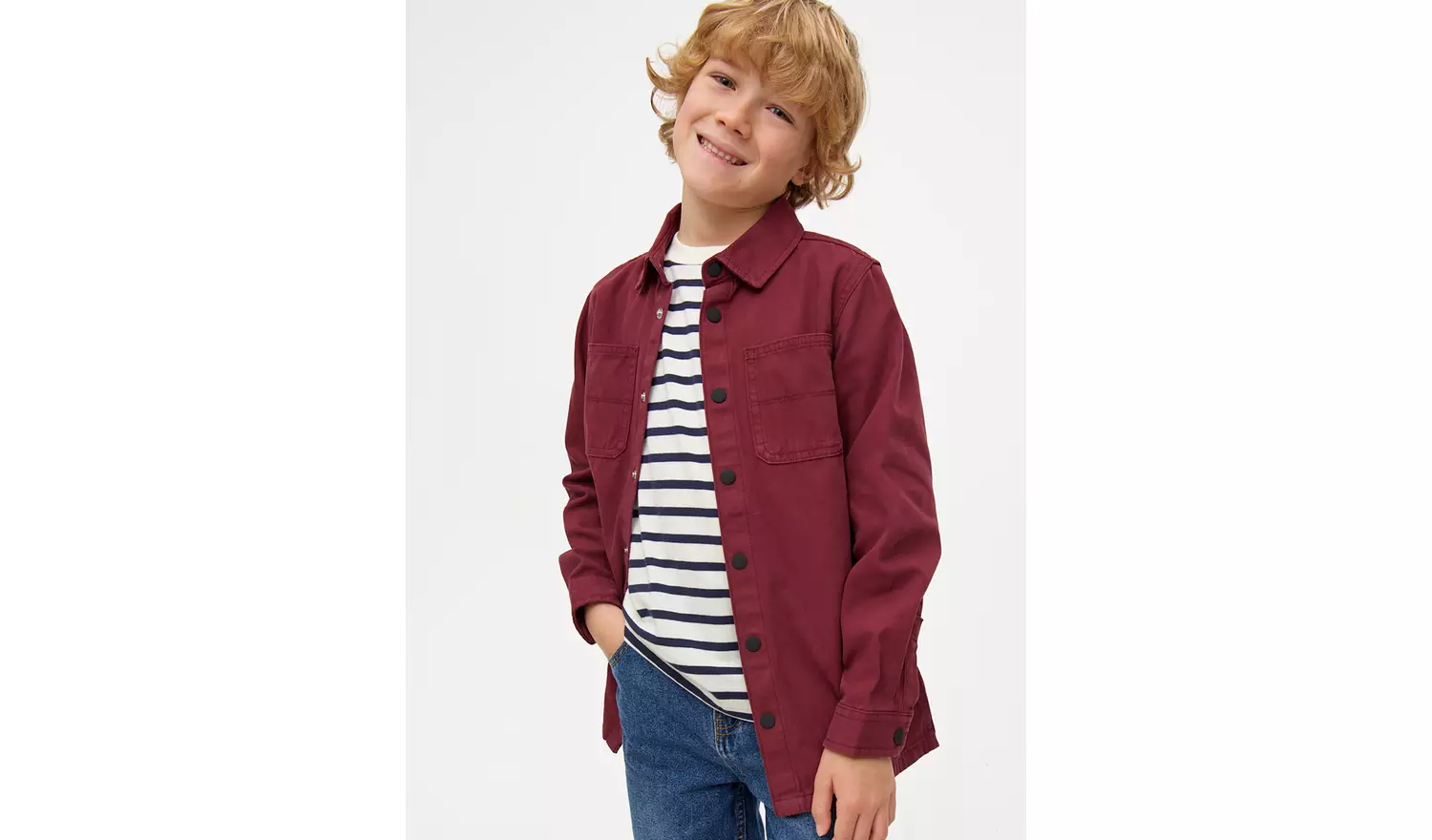 Burgundy Overshirt & T-Shirt Set 8 years