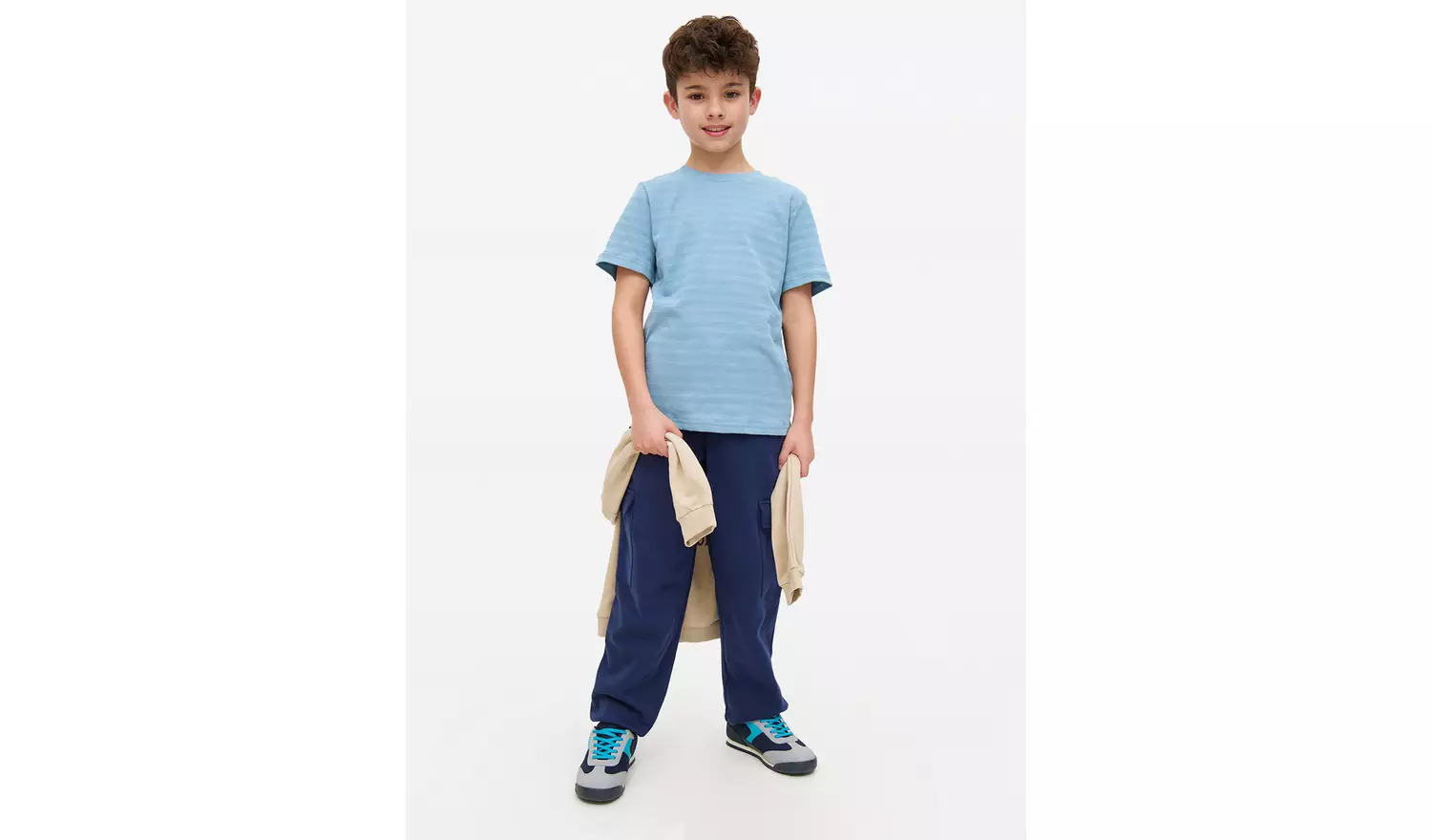 Blue Texture Stripe T-Shirt 4 Pack 7 years