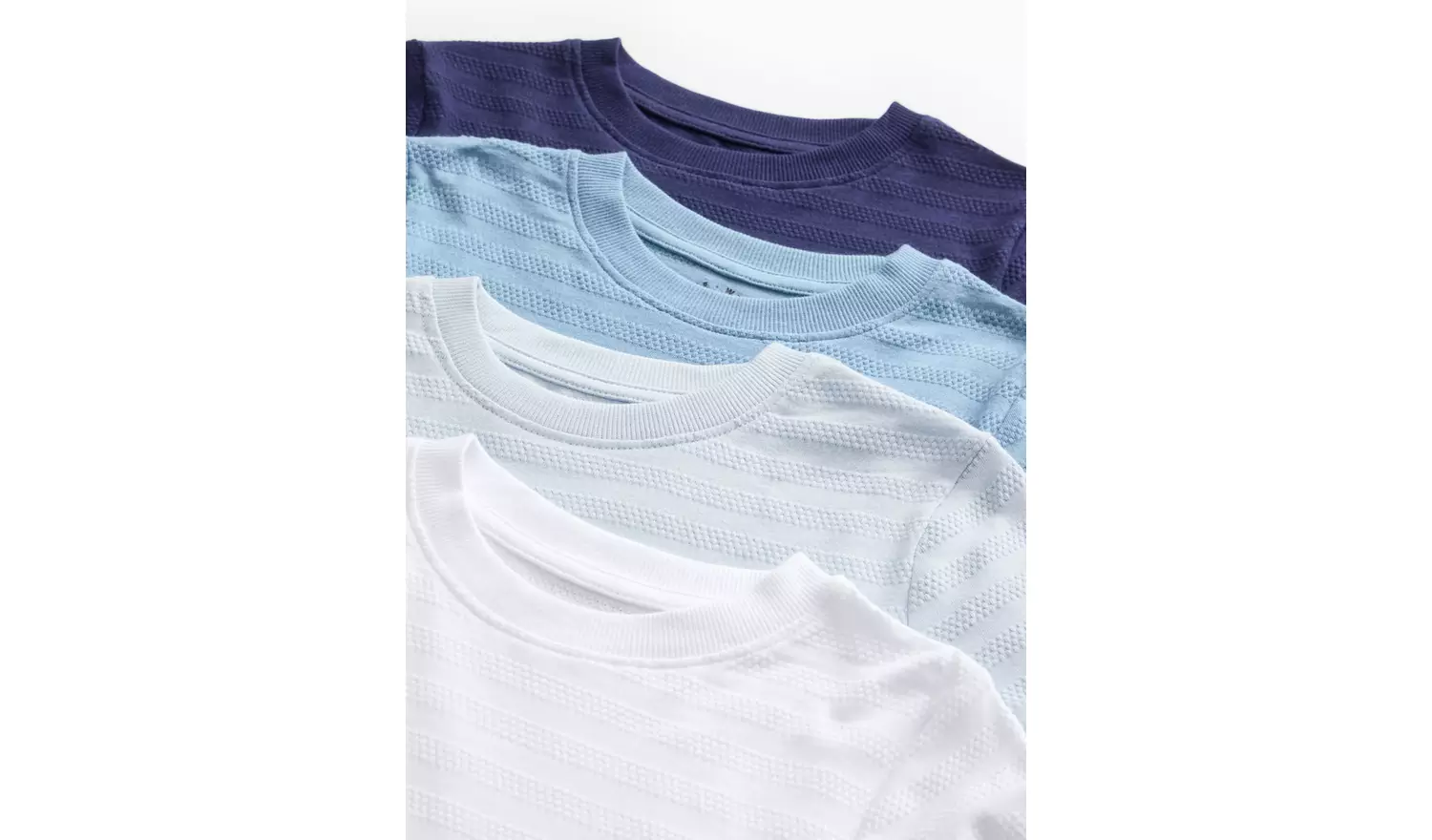 Blue Texture Stripe T-Shirt 4 Pack 7 years