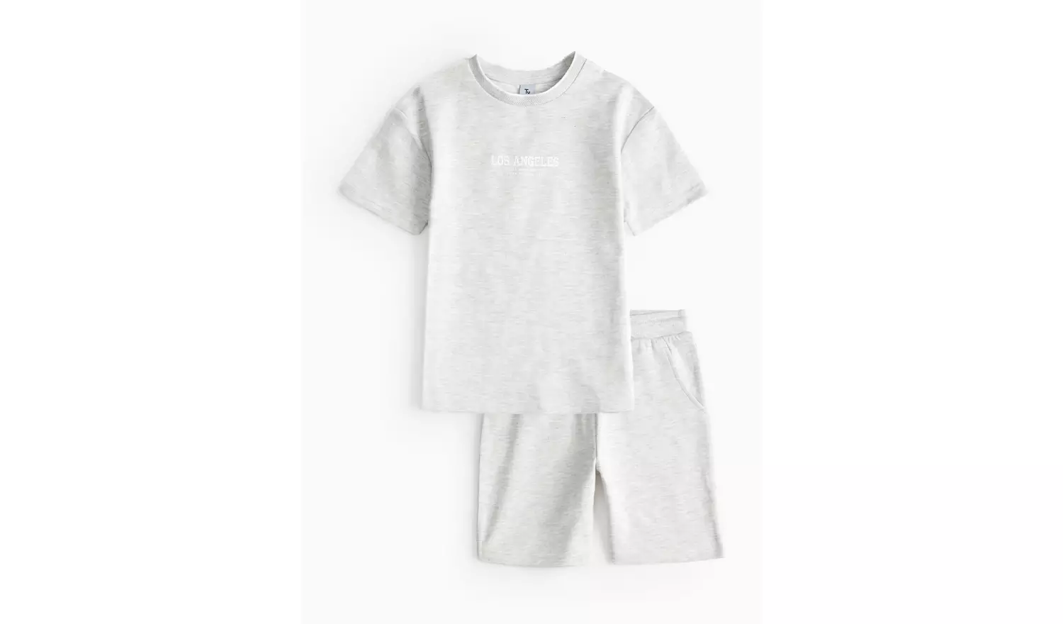 Grey Textured T-Shirt & Shorts Set 9 years