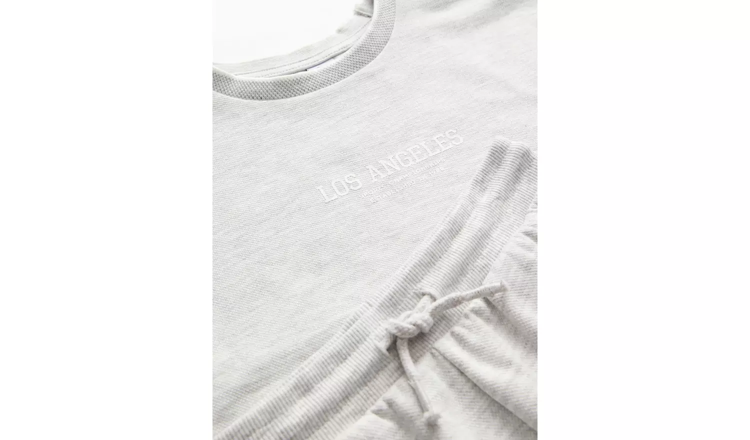 Grey Textured T-Shirt & Shorts Set 11 years