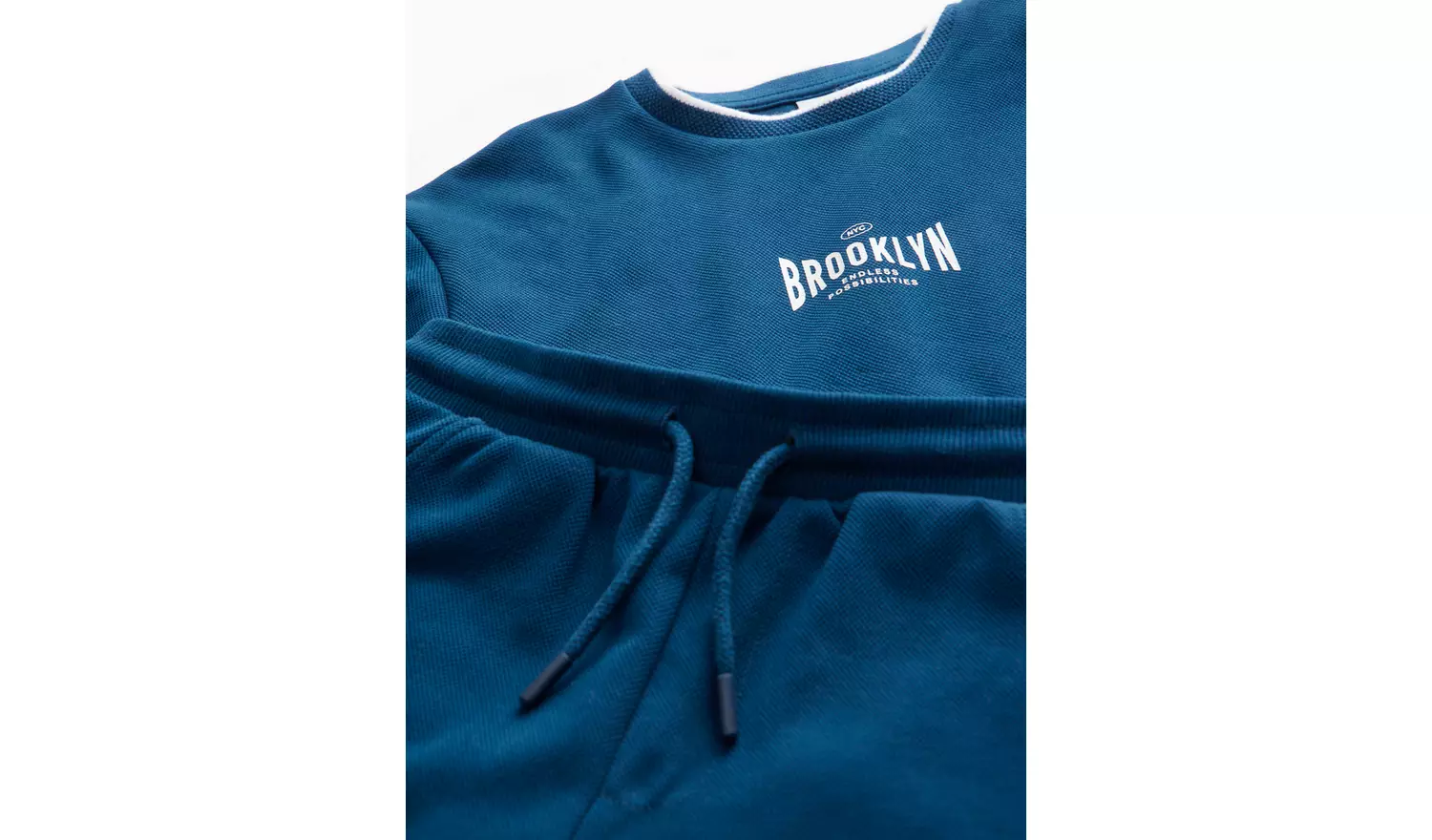 Dark Blue Textured T-Shirt & Shorts Set 7 years