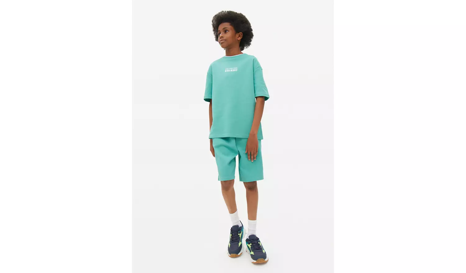Turquoise Textured T-Shirt & Shorts Set 8 years