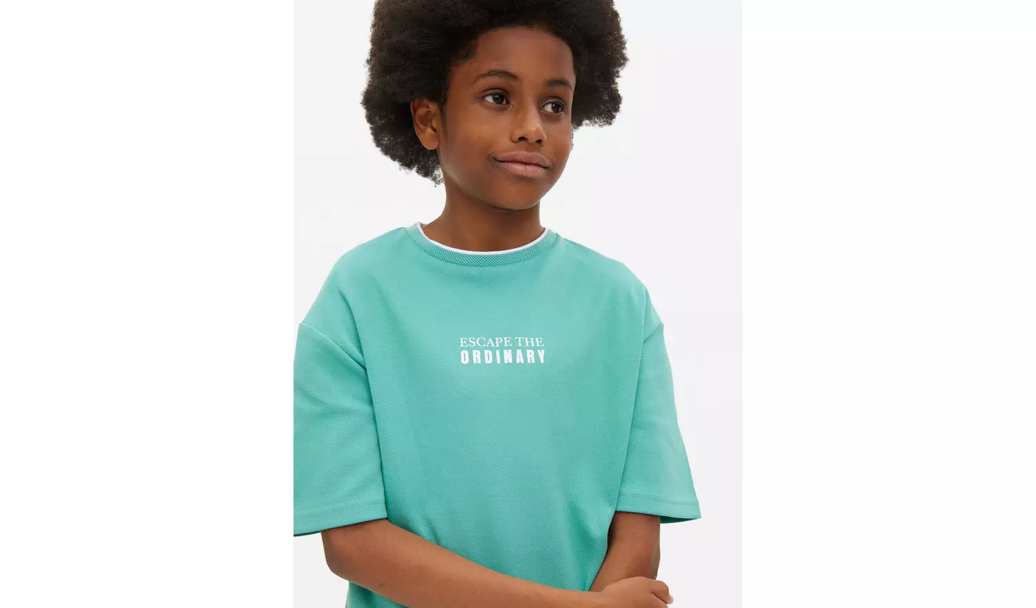 Turquoise Textured T-Shirt & Shorts Set 13 years