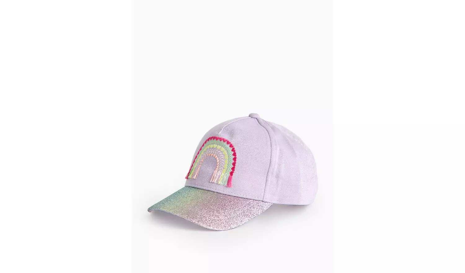 Lilac Rainbow Embroidered Glitter Cap 6-9 years