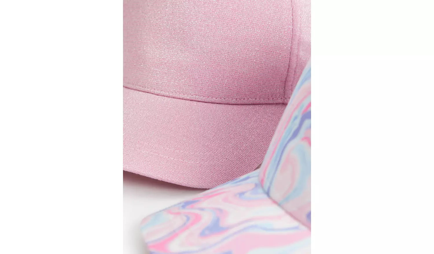 Pink Glitter & Tie Dye Caps 2 Pack 6-9 years