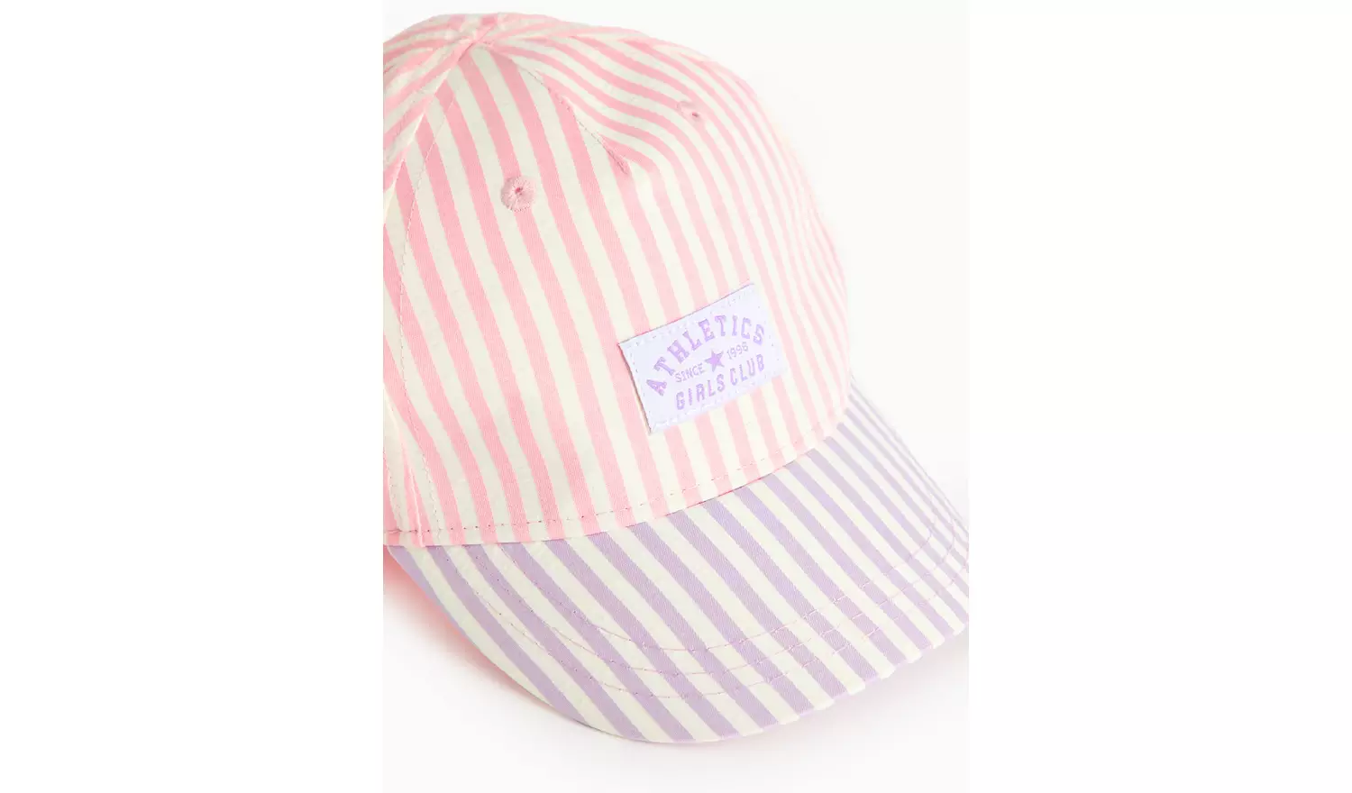 Pink Stripe Cotton Seersucker Cap 6-9 years
