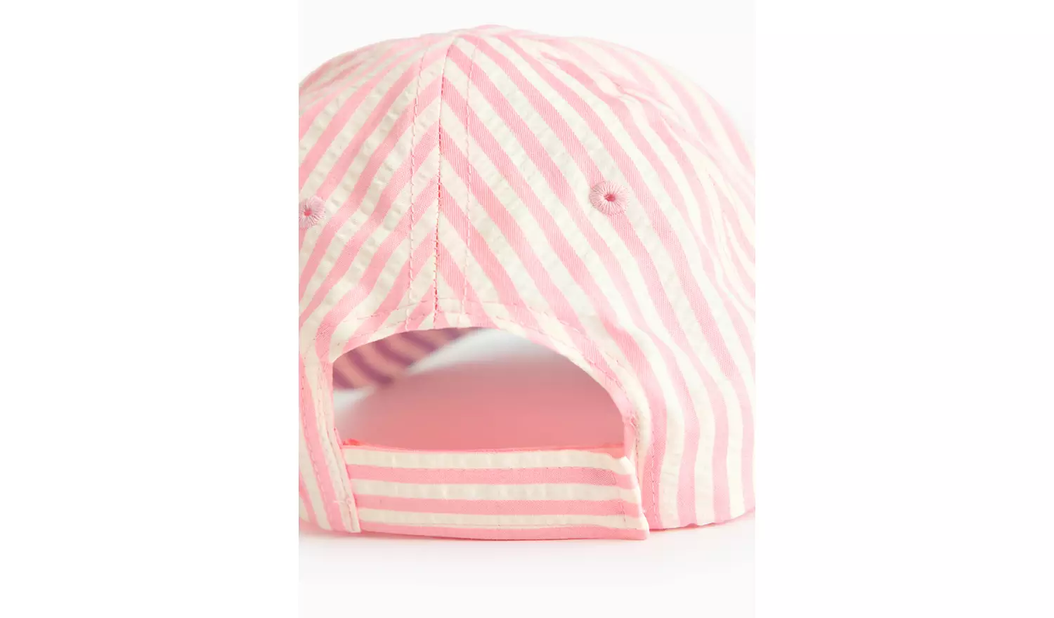 Pink Stripe Cotton Seersucker Cap 6-9 years