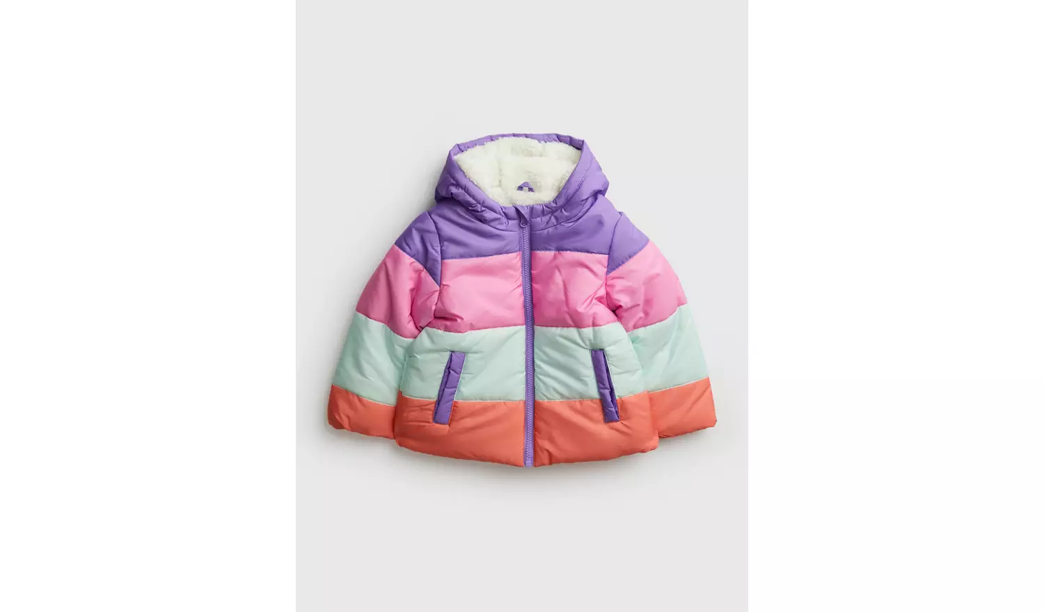 Pastel Block Stripe Padded Jacket - 2-3 years