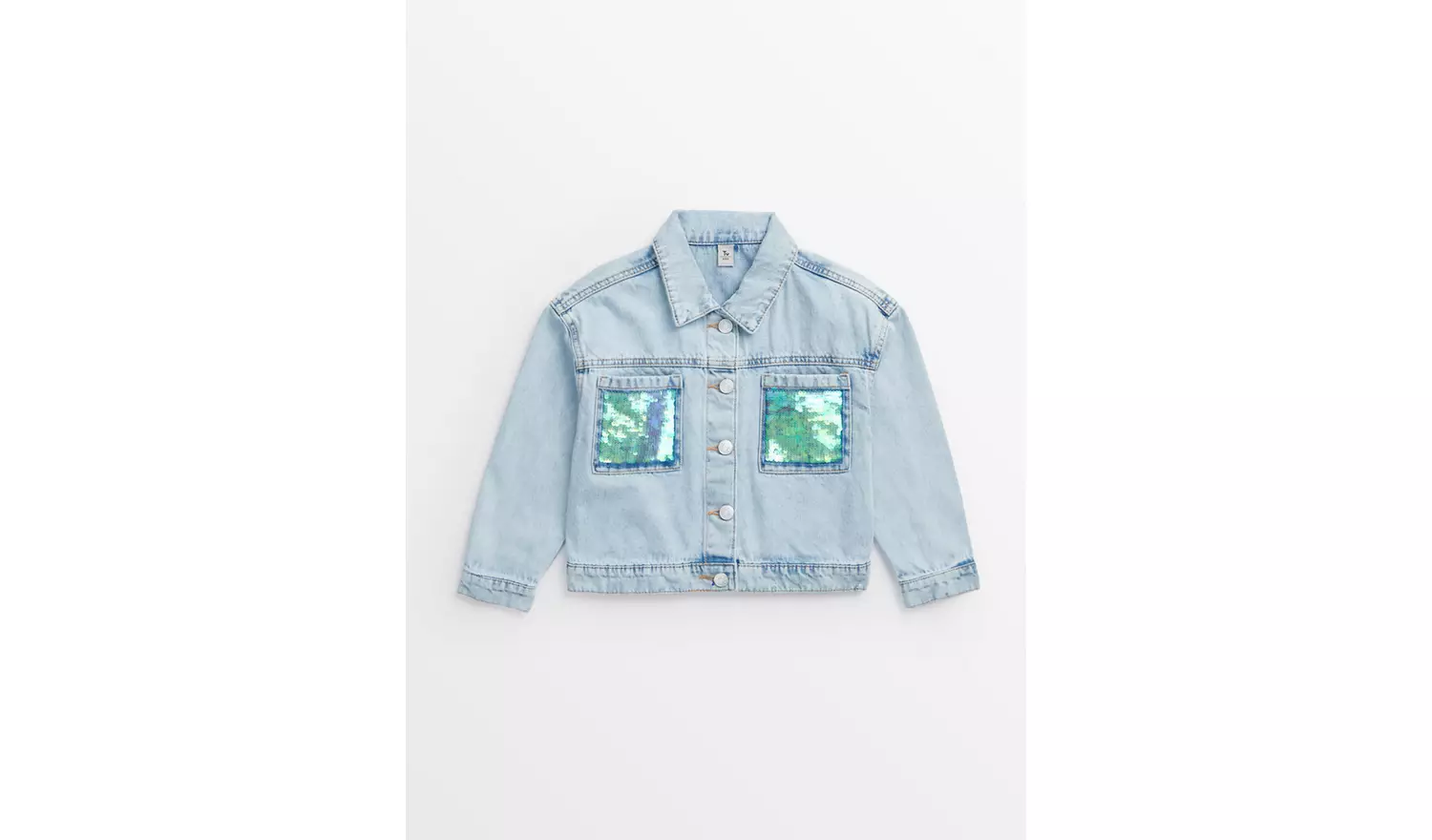 Light Wash Sequin Pocket Denim Jacket 9-10 years