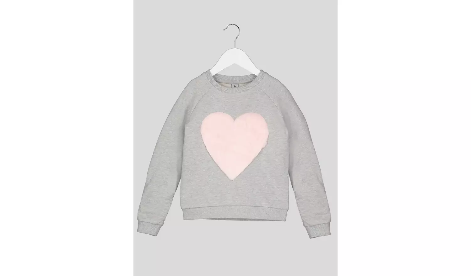 Grey Sweatshirt With Faux Heart Detail - 13 years