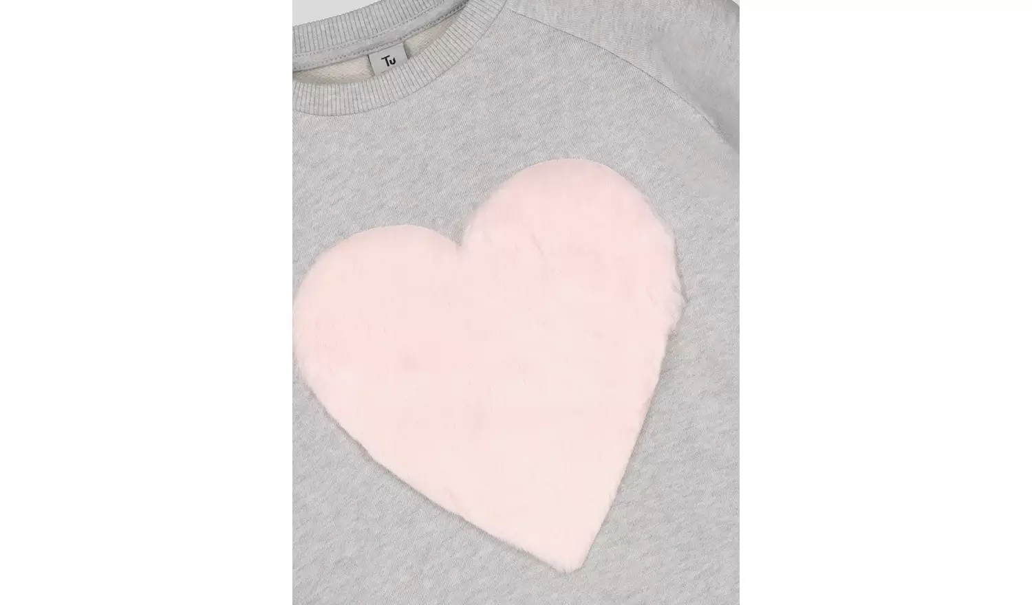 Grey Sweatshirt With Faux Heart Detail - 13 years