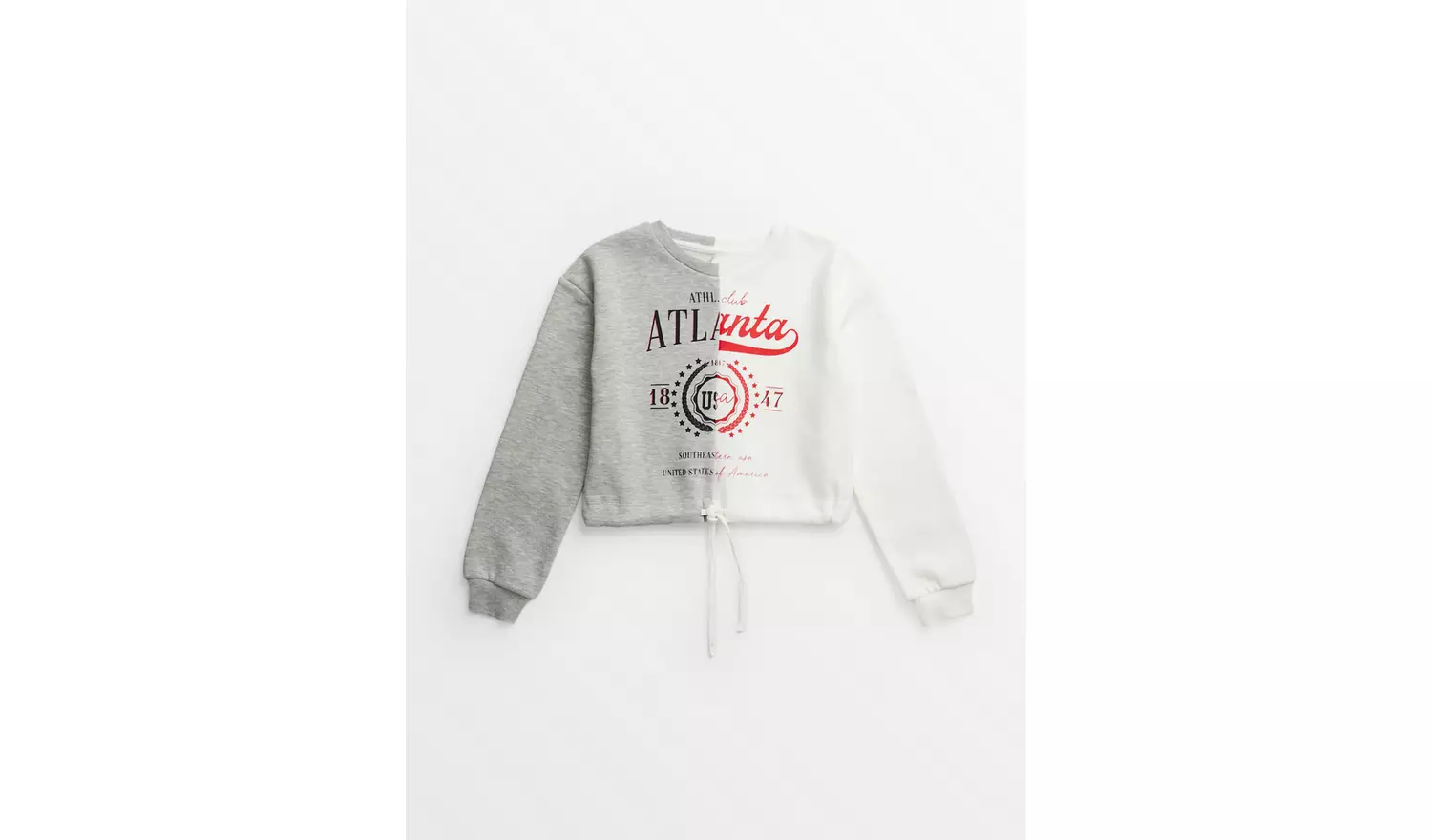 Grey Spliced Varsity Sweatshirt 10 years