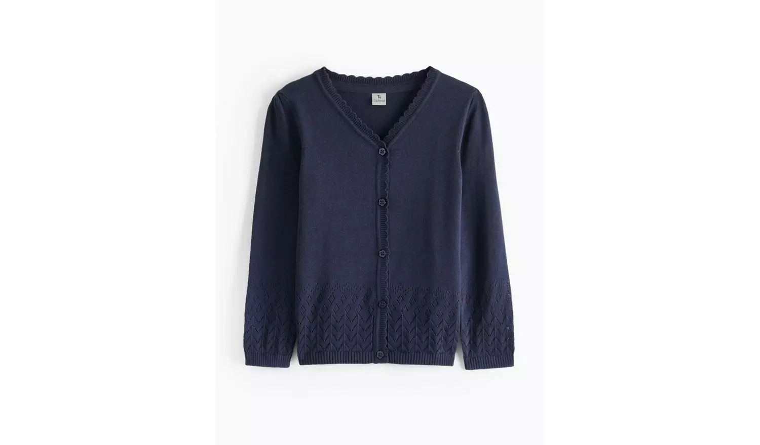 Dark Navy Pointelle Knit Cardigan 6 years