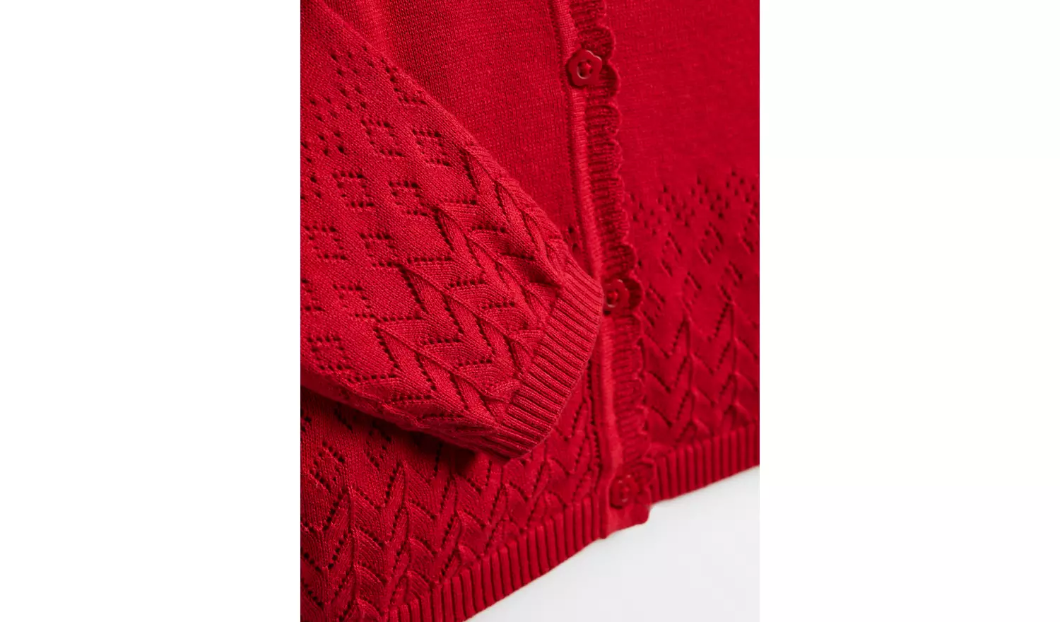 Red Pointelle Knitted Cardigan 10 years