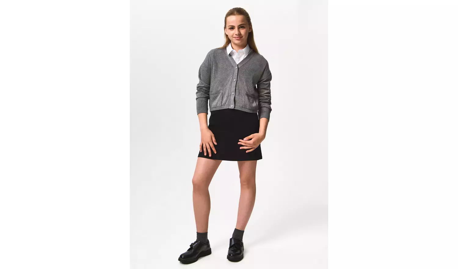 Grey V-Neck Cardigan 11 years