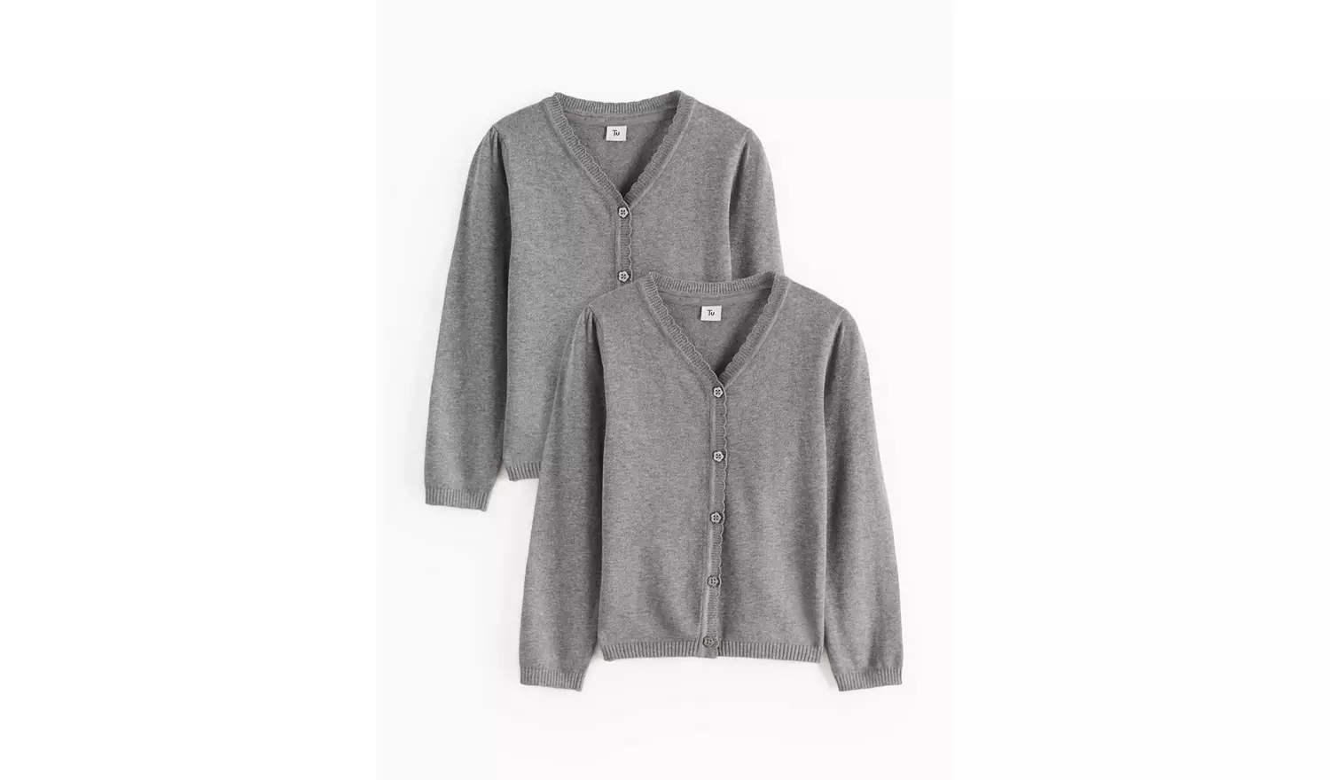 2 Pack Grey Knitted Cardigans 10 years