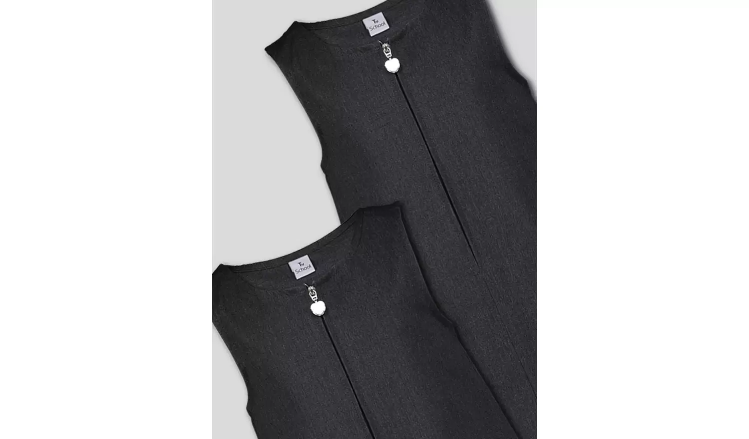 2 Pack Grey Zip Through Pinafores 9 years