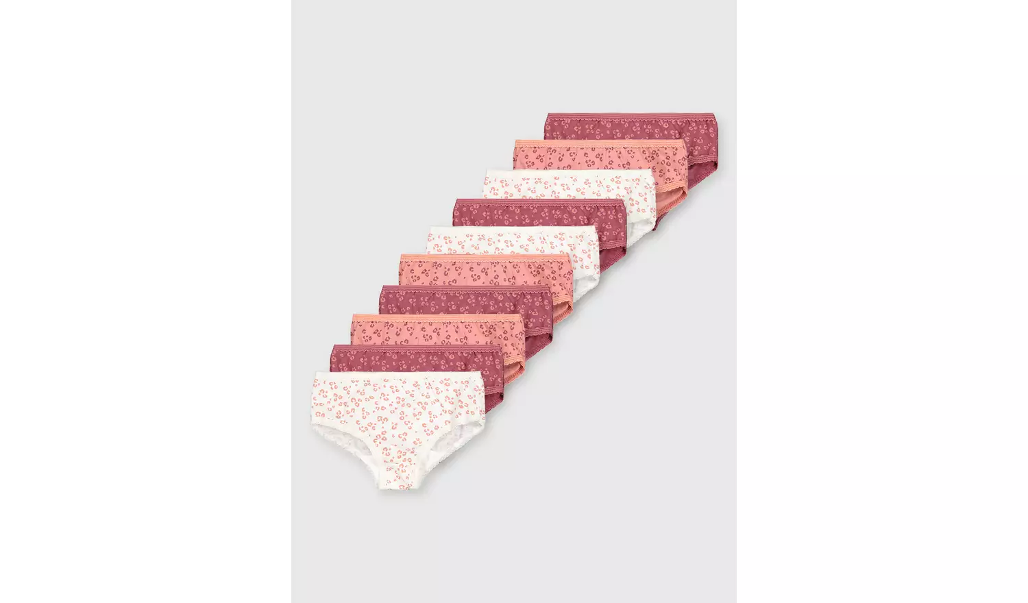 Leopard Print Briefs 10 Pack - 11-12 years