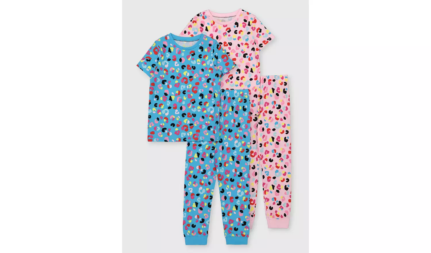 Pink & Blue Animal Print Pyjamas 2 Pack - 2-3 years