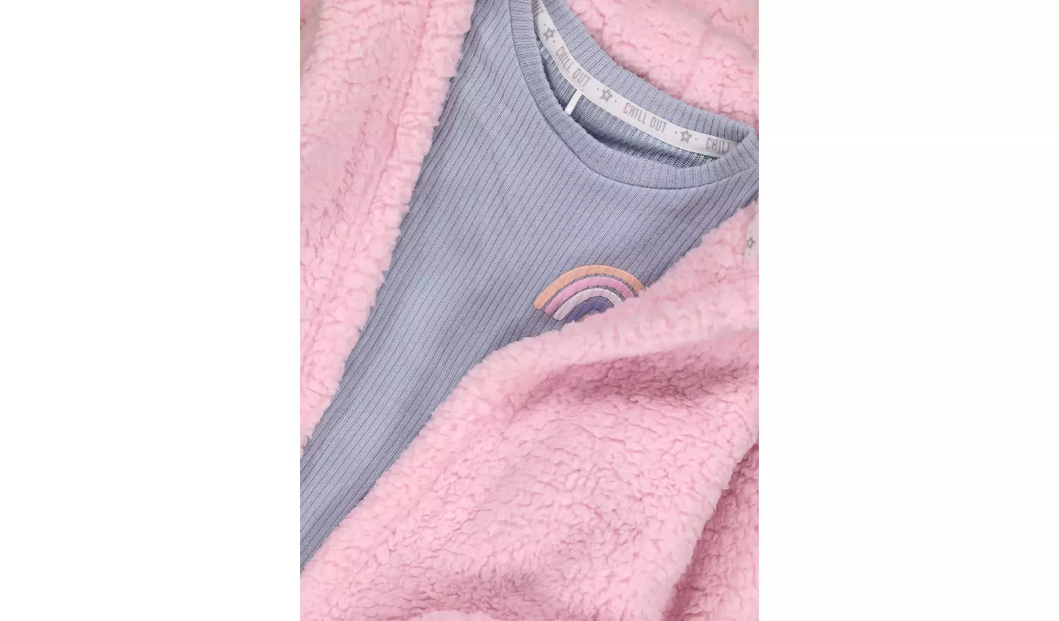Pink Dressing Gown & Blue Rainbow Pyjamas Set - 1-1.5 years