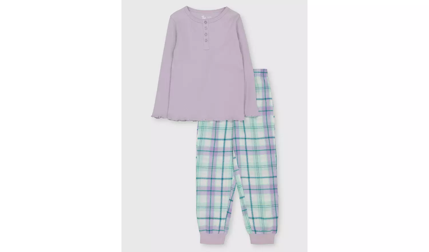 Lilac Henley Pyjamas - 1-1.5 years