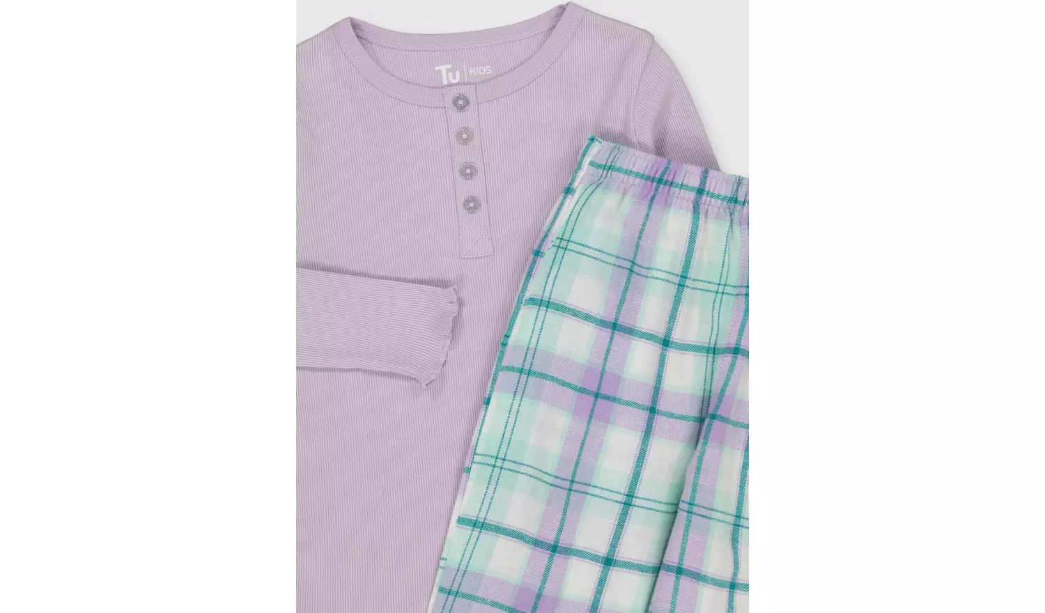 Lilac Henley Pyjamas - 1-1.5 years