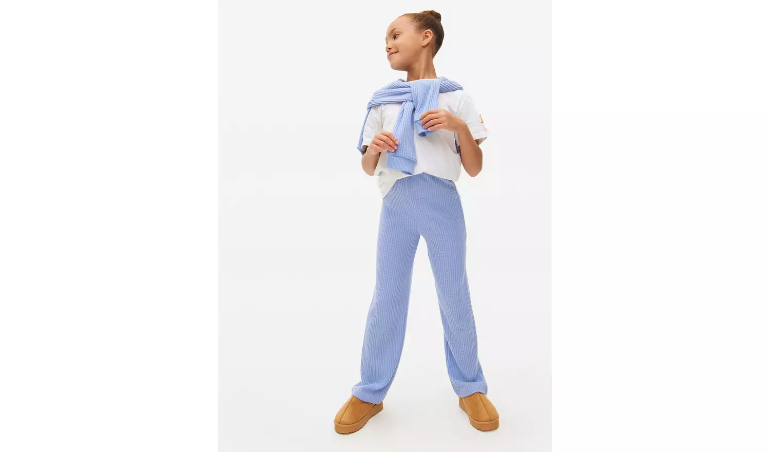 Blue Waffle Pyjama Set 9-10 years
