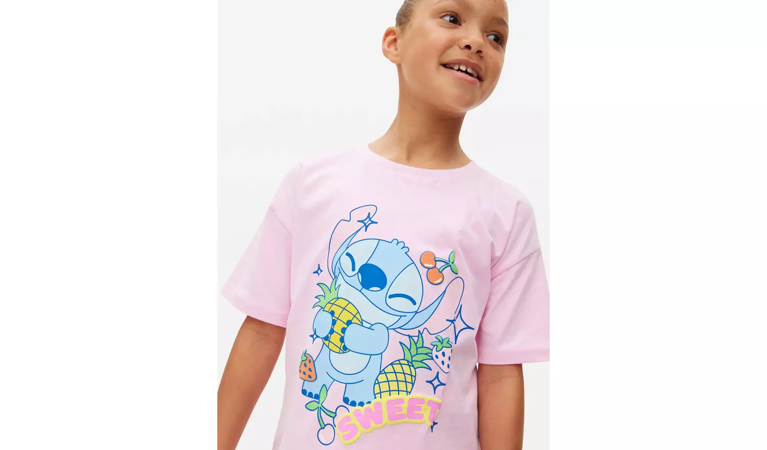 Disney Stitch Print Pink Pyjama Set 13-14 years