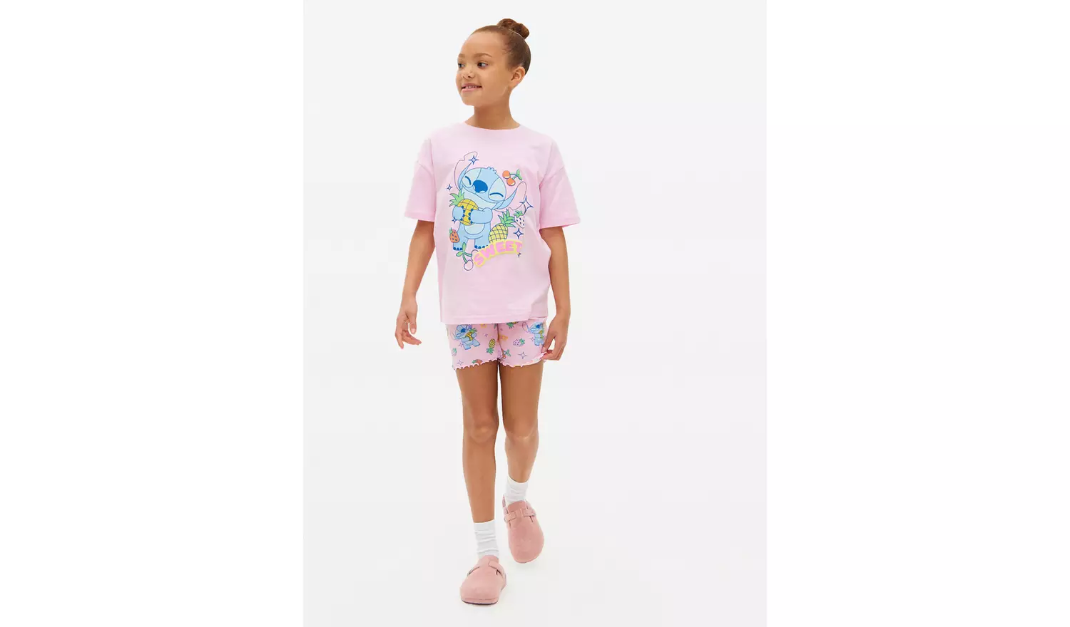 Disney Stitch Print Pink Pyjama Set 13-14 years