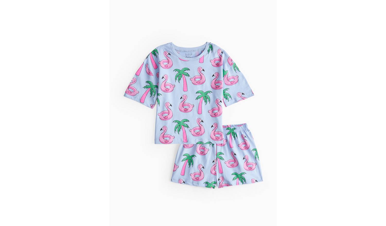 Blue Flamingo Printed Pyjama Set 7-8 years