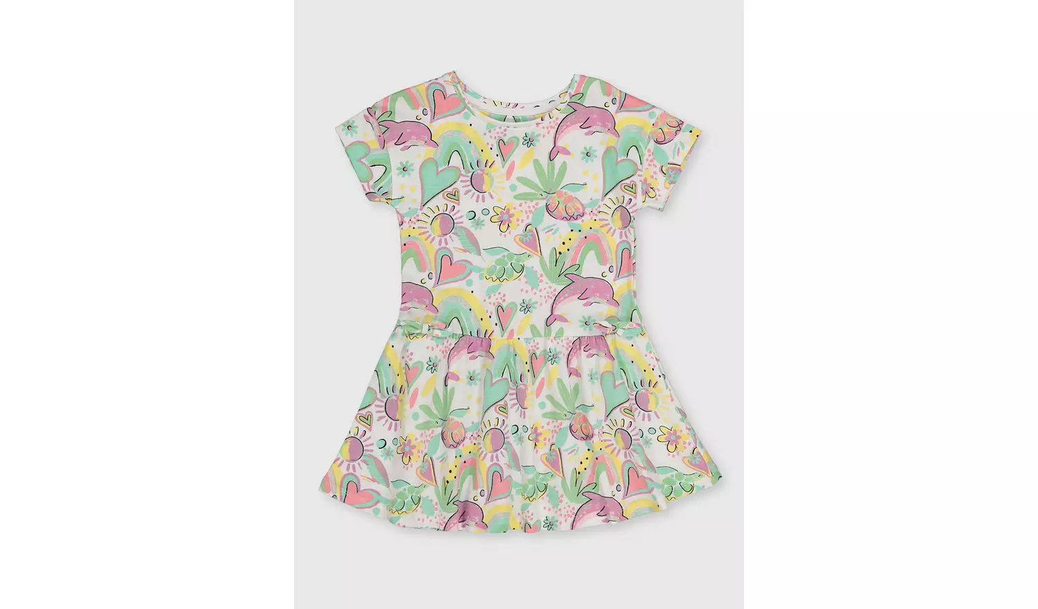 White Sea Creature Jersey Dress - 1-1.5 years