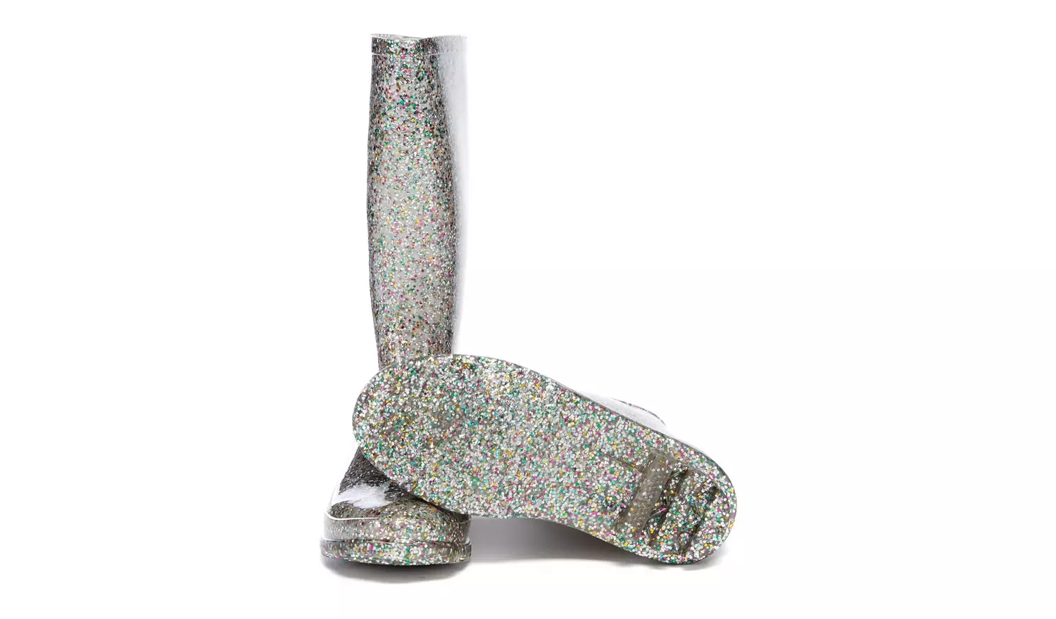 Silver Glittery Wellies - 7 Infant
