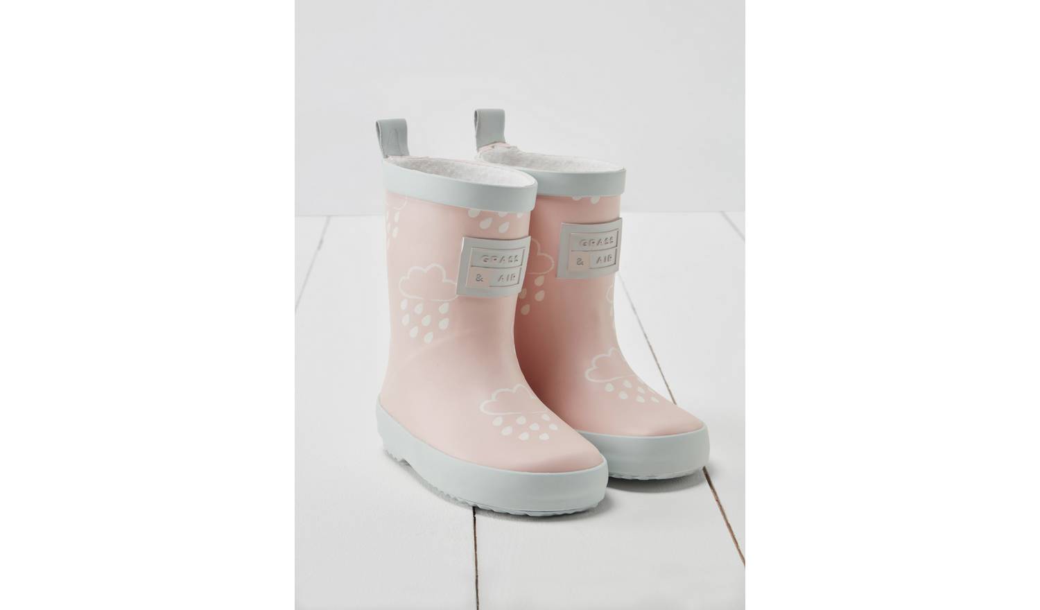 GRASS & AIR Little Kids Baby Pink Colour Revealing Wellies 4 Infant
