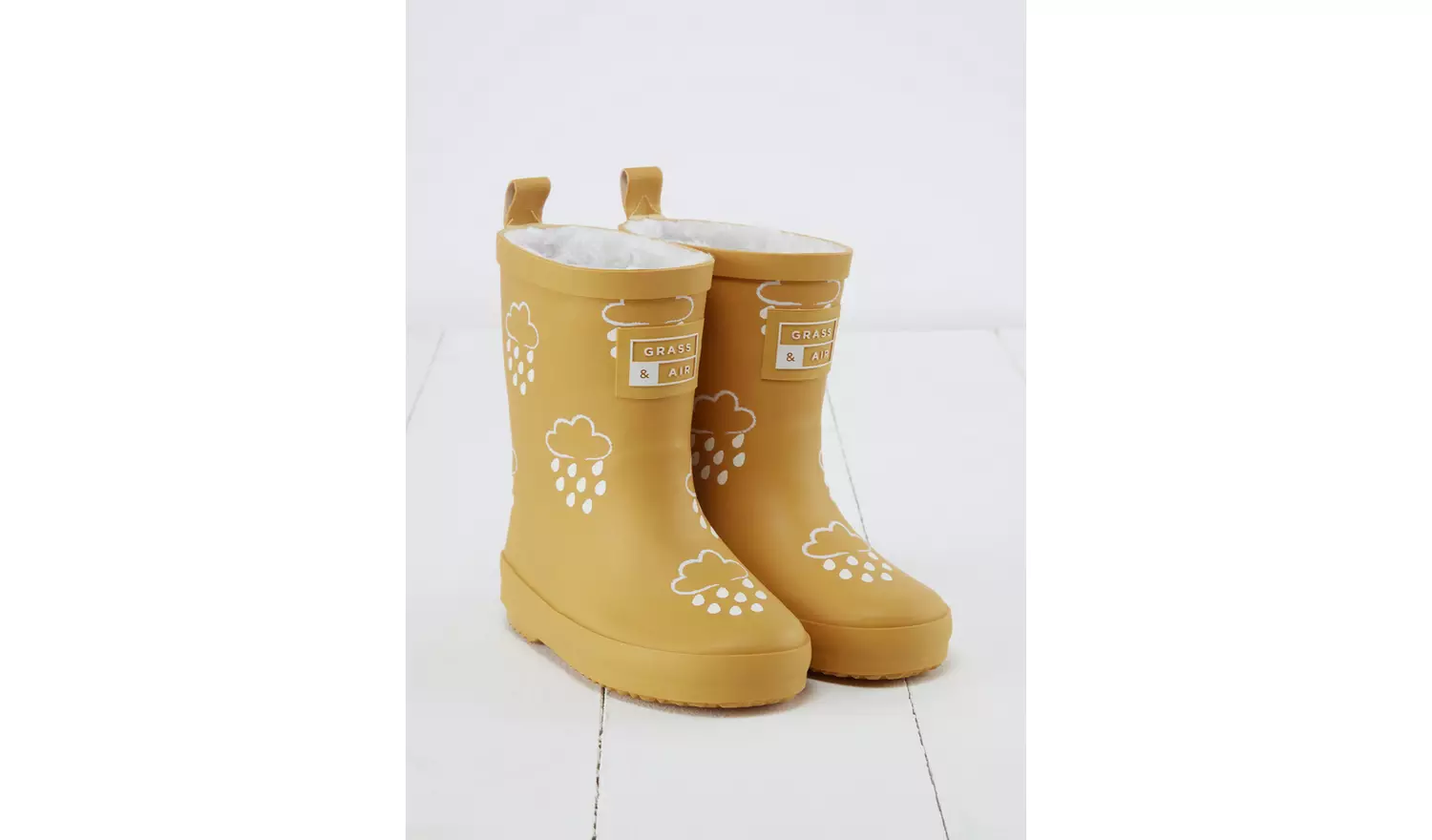 GRASS & AIR Ochre Colour Changing Kids Winter Wellies 8 Infant