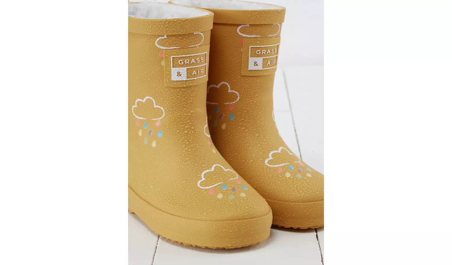 GRASS & AIR Ochre Colour Changing Kids Winter Wellies 8 Infant