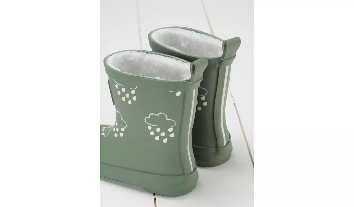 GRASS & AIR Khaki Green Colour Changing Kids Winter Wellies 3 Infant
