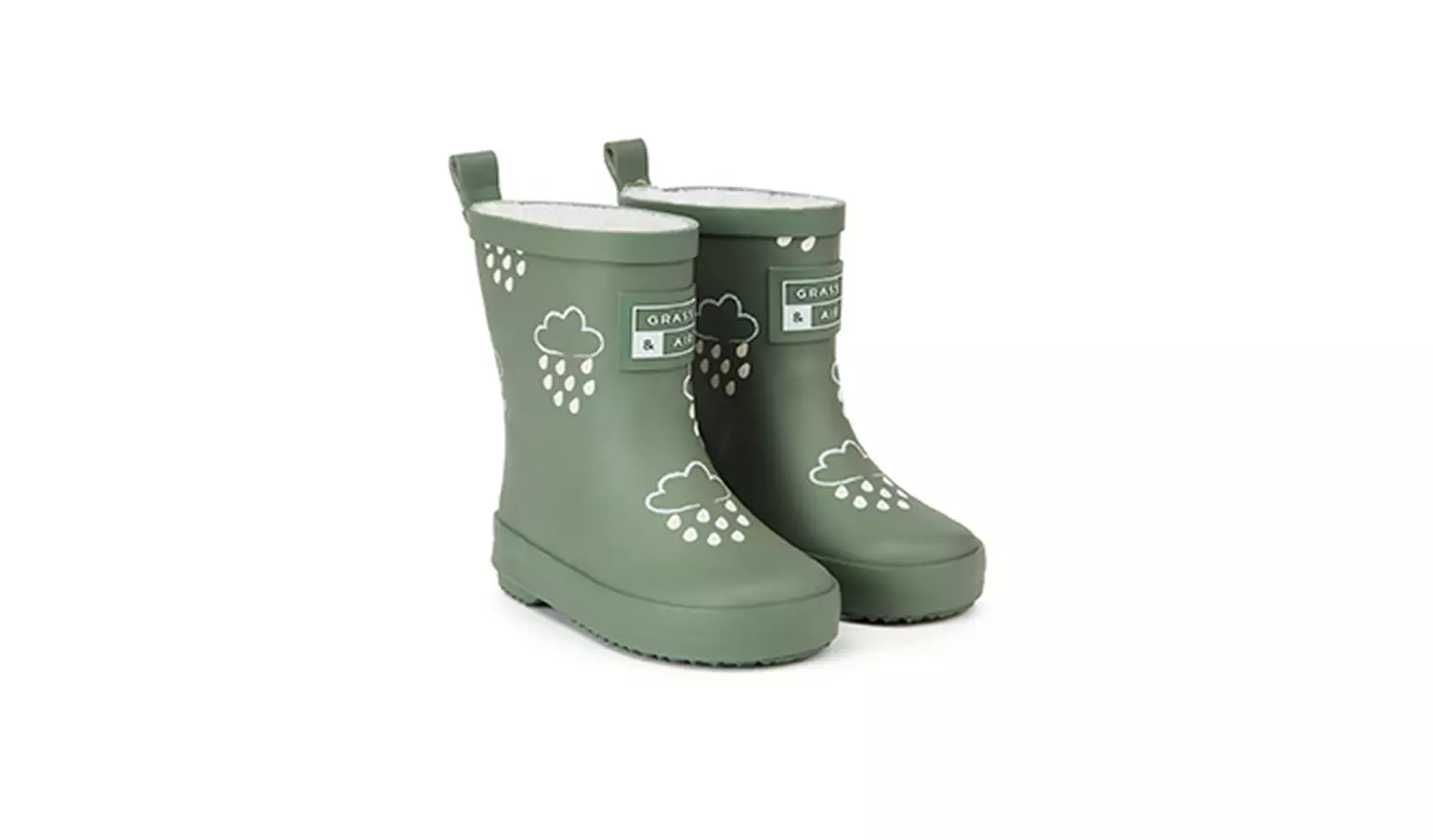 GRASS & AIR Khaki Green Colour Changing Kids Winter Wellies 10 Infant