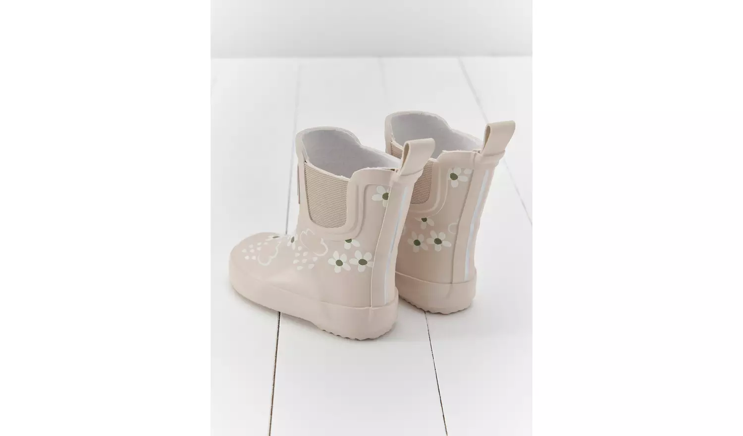 GRASS & AIR Short Flower Welly Boot Pampas Cream 10 Infant